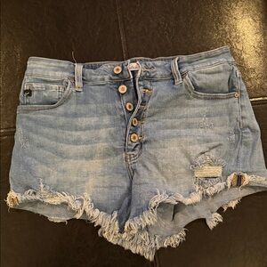 KanCan Light Blue Distressed Jean Shorts